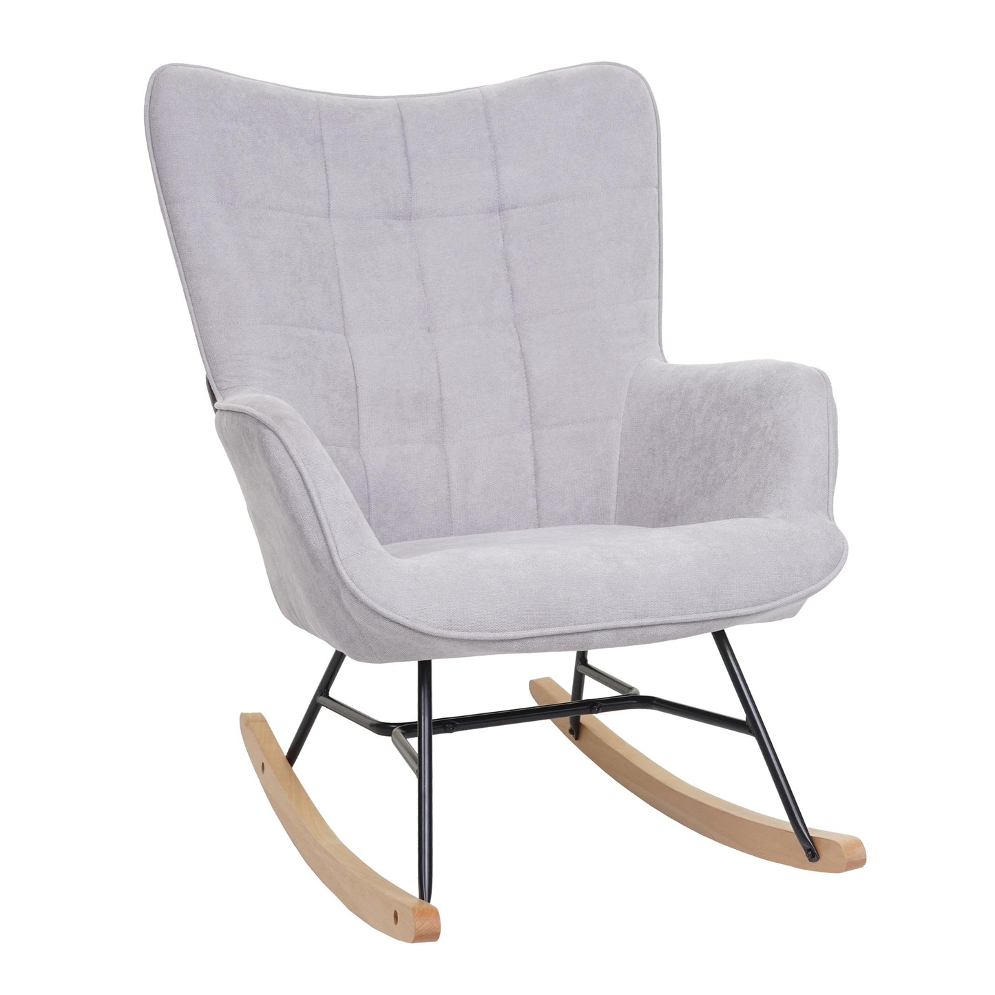 Cosmo Casa - Schommelstoel - Relax - Textiel - Grijs