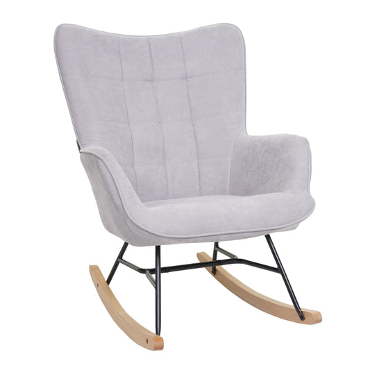 Cosmo Casa - Schommelstoel - Relax - Textiel - Grijs