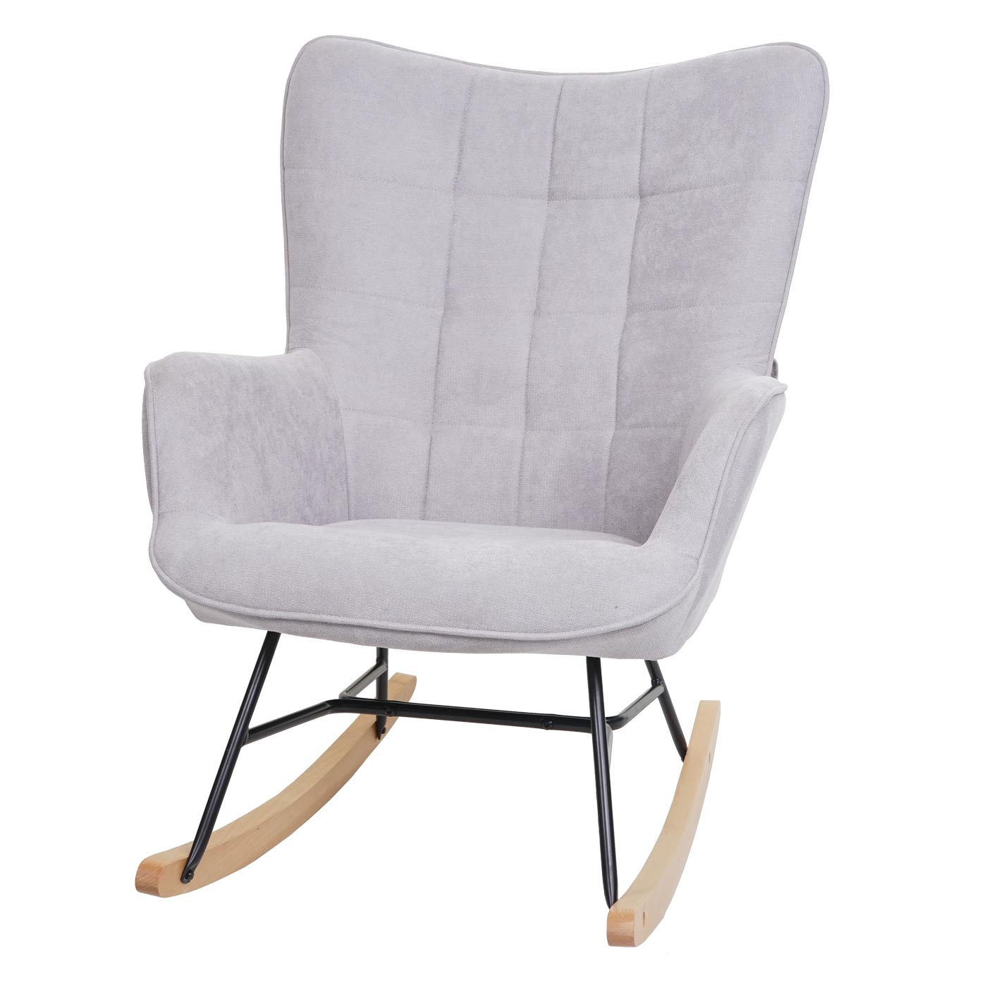 Cosmo Casa - Schommelstoel - Relax - Textiel - Grijs