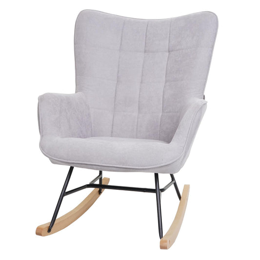 Cosmo Casa - Schommelstoel - Relax - Textiel - Grijs