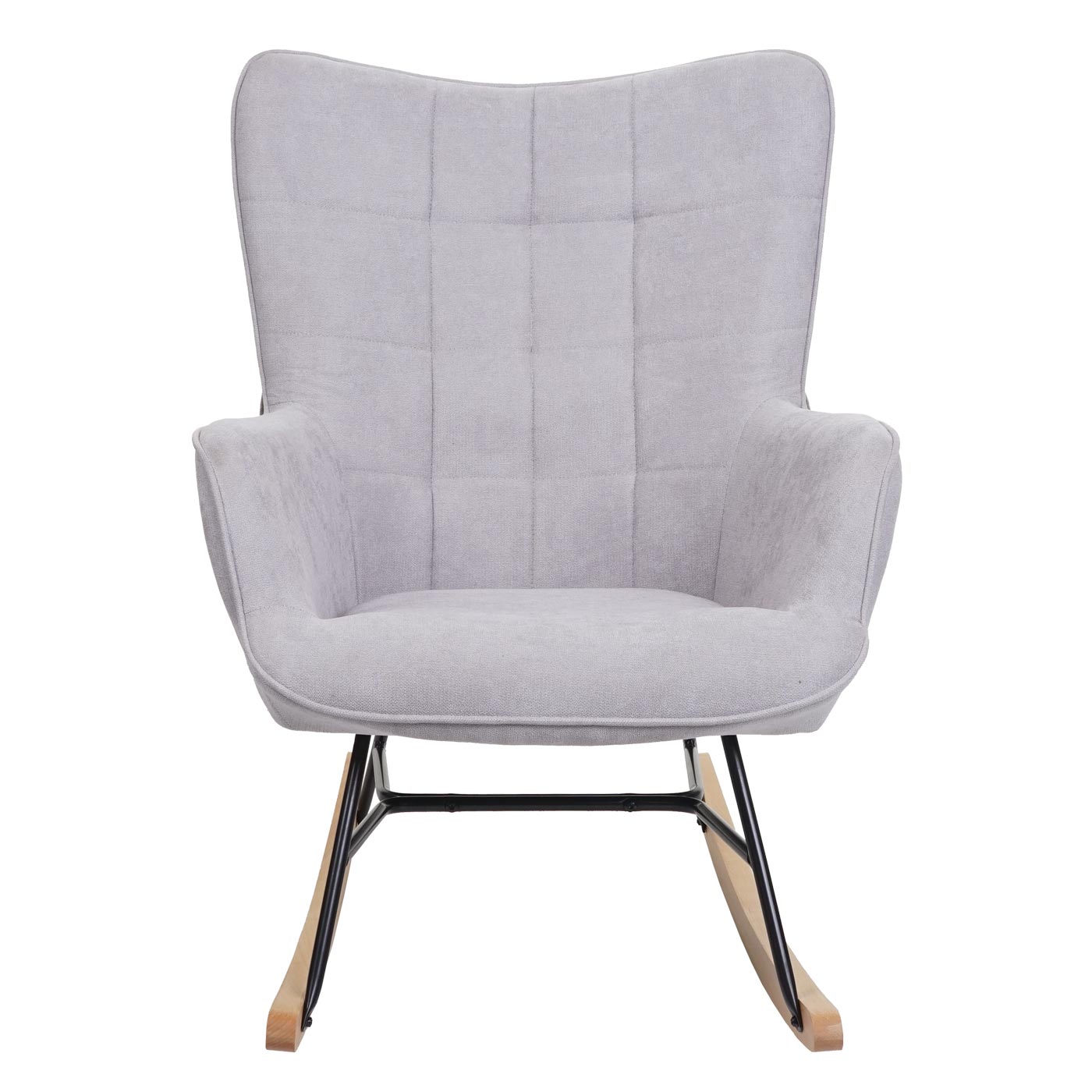 Cosmo Casa - Schommelstoel - Relax - Textiel - Grijs