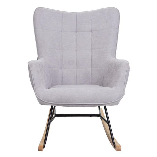 Cosmo Casa - Schommelstoel - Relax - Textiel - Grijs