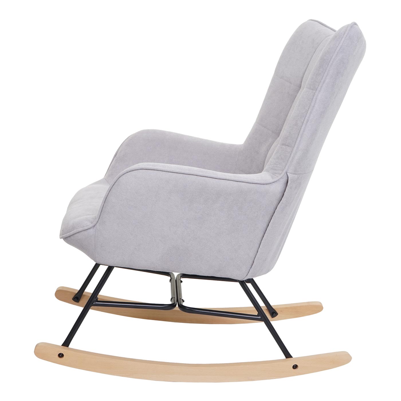 Cosmo Casa - Schommelstoel - Relax - Textiel - Grijs