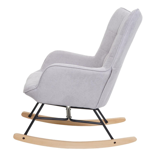Cosmo Casa - Schommelstoel - Relax - Textiel - Grijs