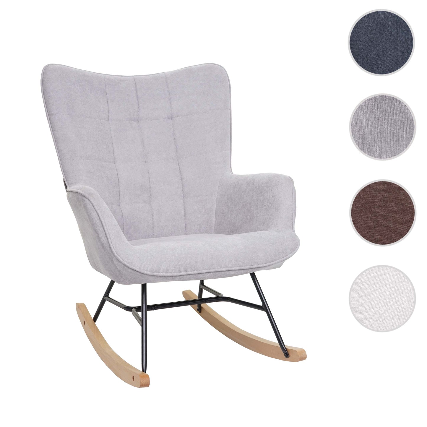 Cosmo Casa - Schommelstoel - Relax - Textiel - Grijs