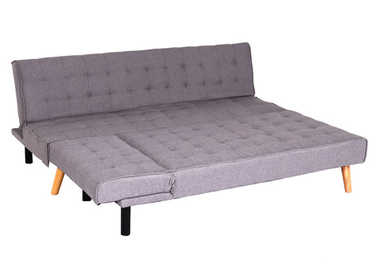 Cosmo Casa - Hoekbank - Klapbank - Textiel - Lichtgrijs - 256 cm