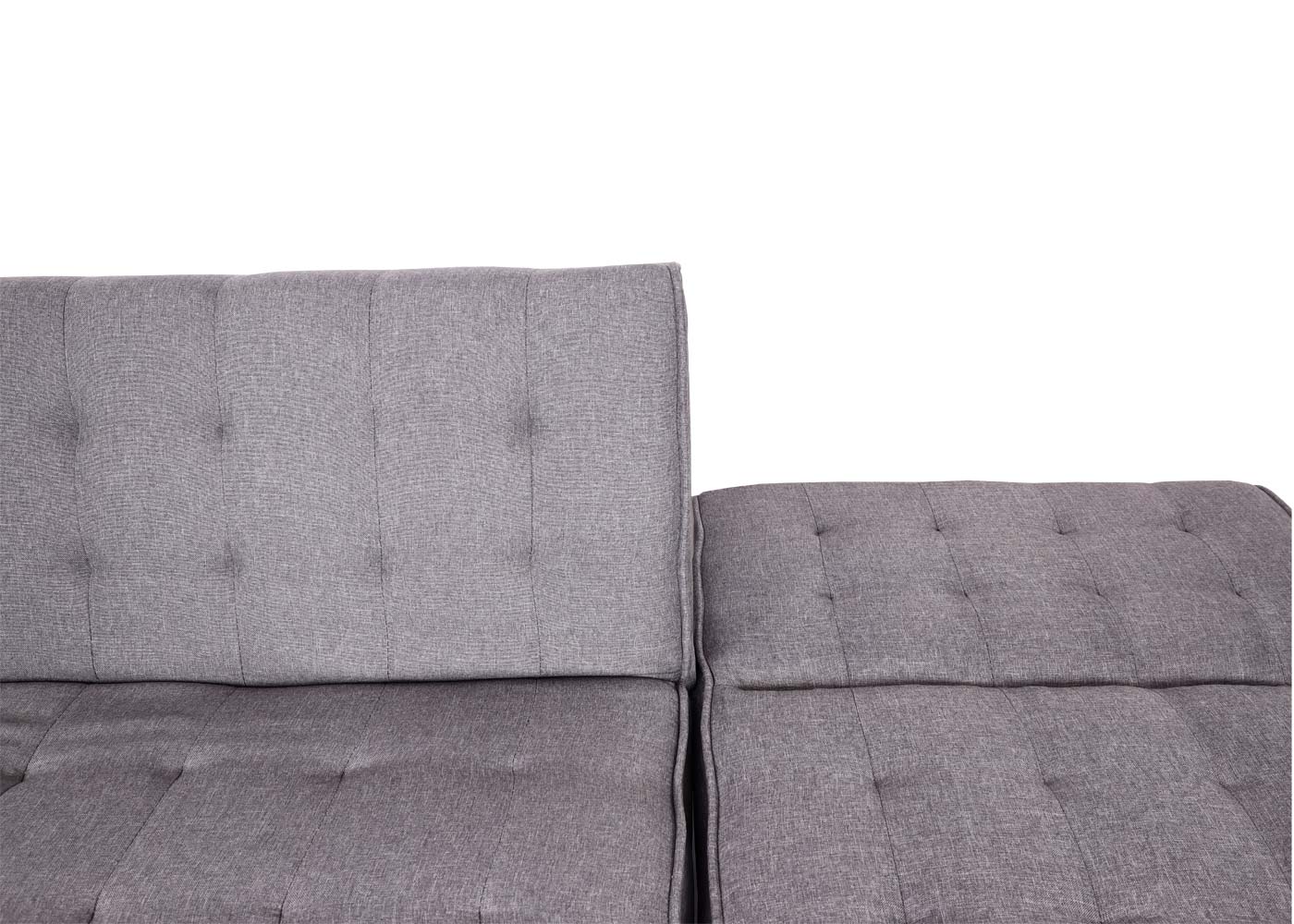 Cosmo Casa - Hoekbank - Klapbank - Textiel - Lichtgrijs - 256 cm