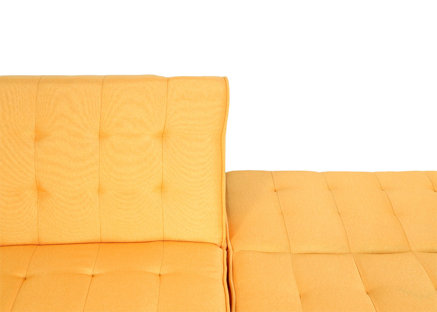 Cosmo Casa - Hoekbank - Klapbank - Textiel - Geel - 256 cm