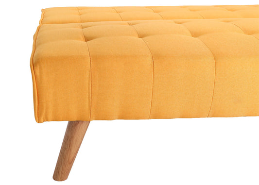 Cosmo Casa - Hoekbank - Klapbank - Textiel - Geel - 256 cm