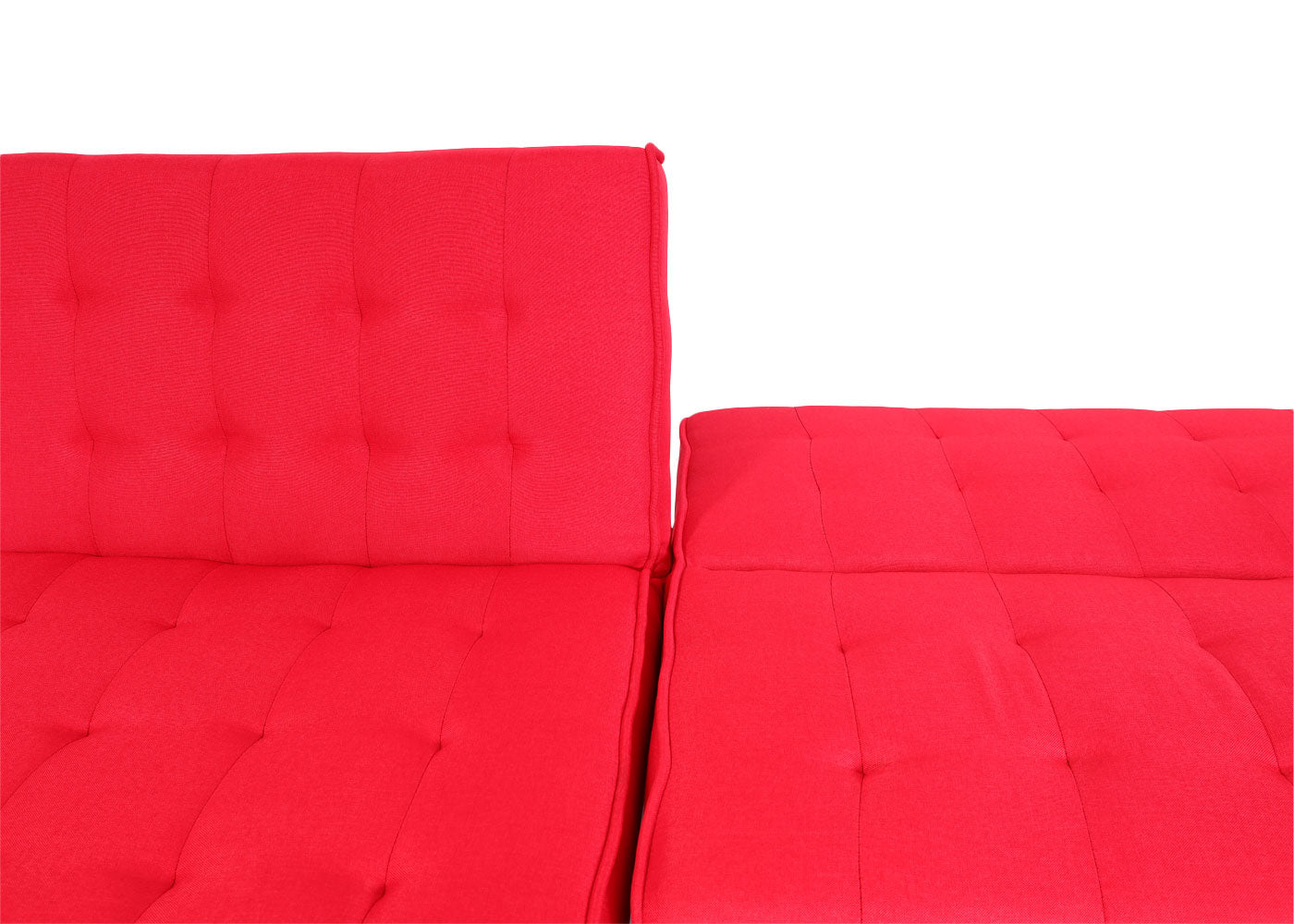 Cosmo Casa - Hoekbank - Klapbank - Textiel - Rood - 256 cm
