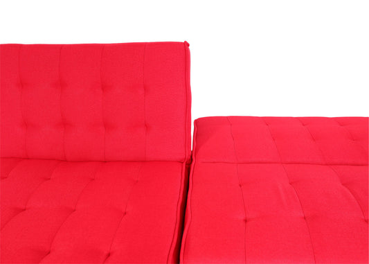 Cosmo Casa - Hoekbank - Klapbank - Textiel - Rood - 256 cm