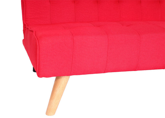Cosmo Casa - Hoekbank - Klapbank - Textiel - Rood - 256 cm