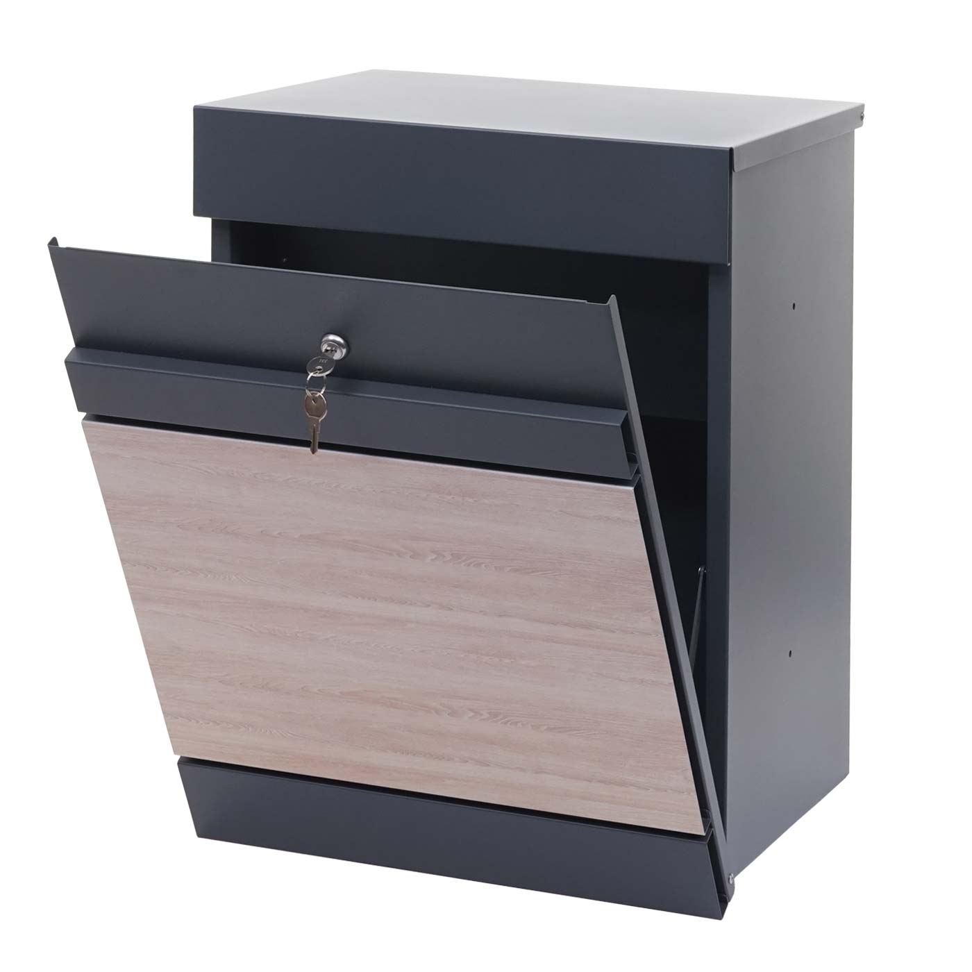 Cosmo Casa - Pakketbus - Brievenbus - Metaal & Houtlook - Antraciet