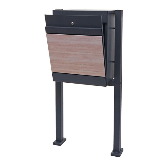 Cosmo Casa - Pakketdoos - Staand - Metaal - Antraciet houtlook