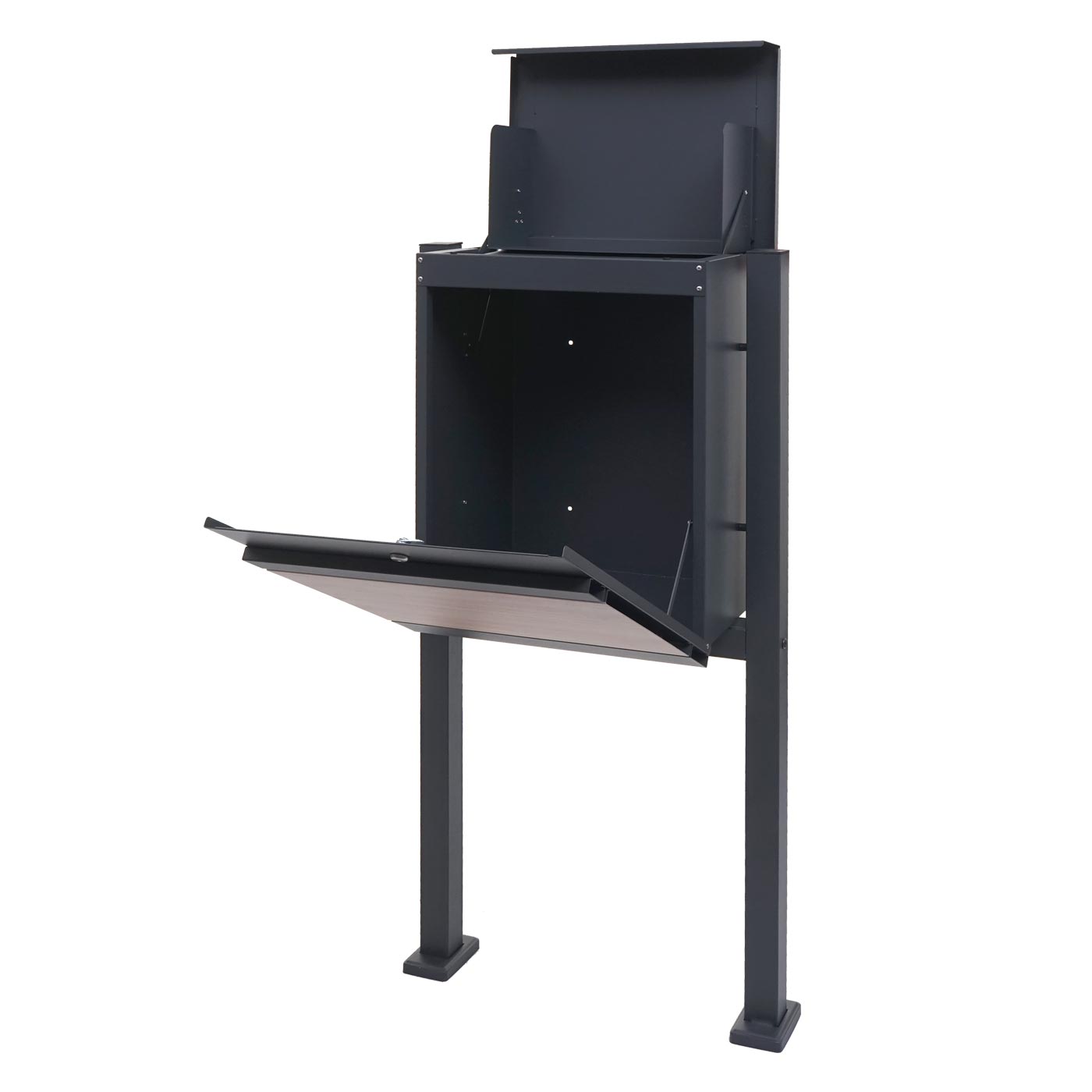 Cosmo Casa - Pakketdoos - Staand - Metaal - Antraciet houtlook