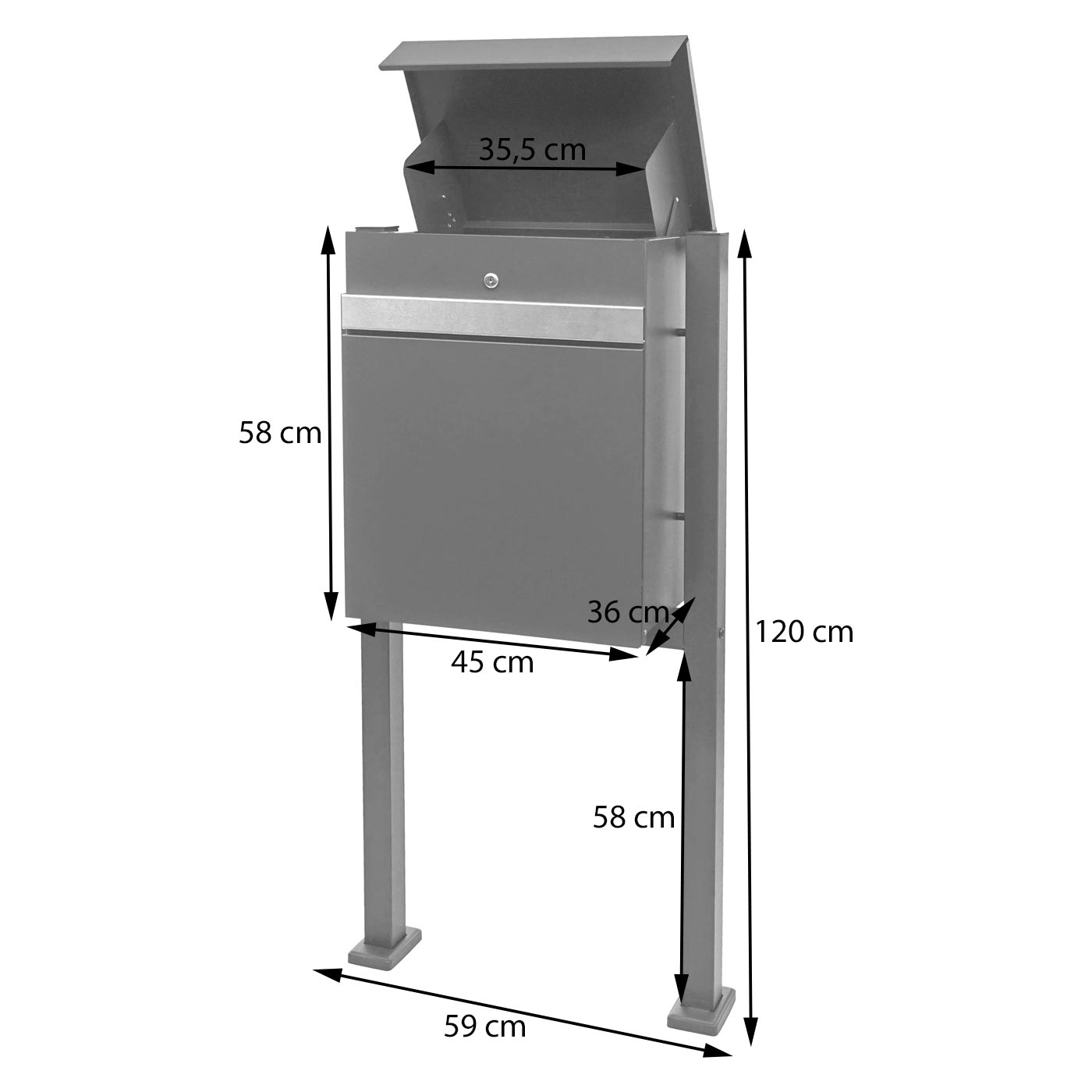Cosmo Casa - Pakketbus - Staand - RVS - Antraciet