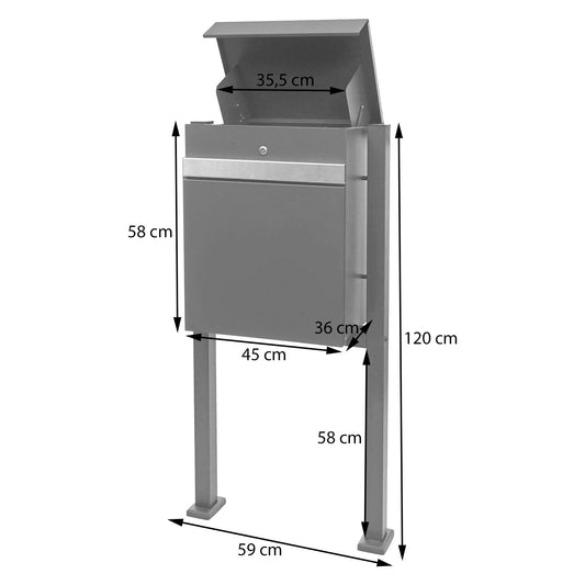 Cosmo Casa - Pakketbus - Staand - RVS - Antraciet