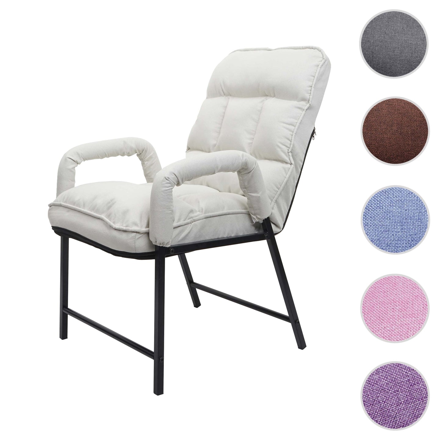 Cosmo Casa - Eetkamerstoel - Verstelbaar - Textiel - Crème-Beige