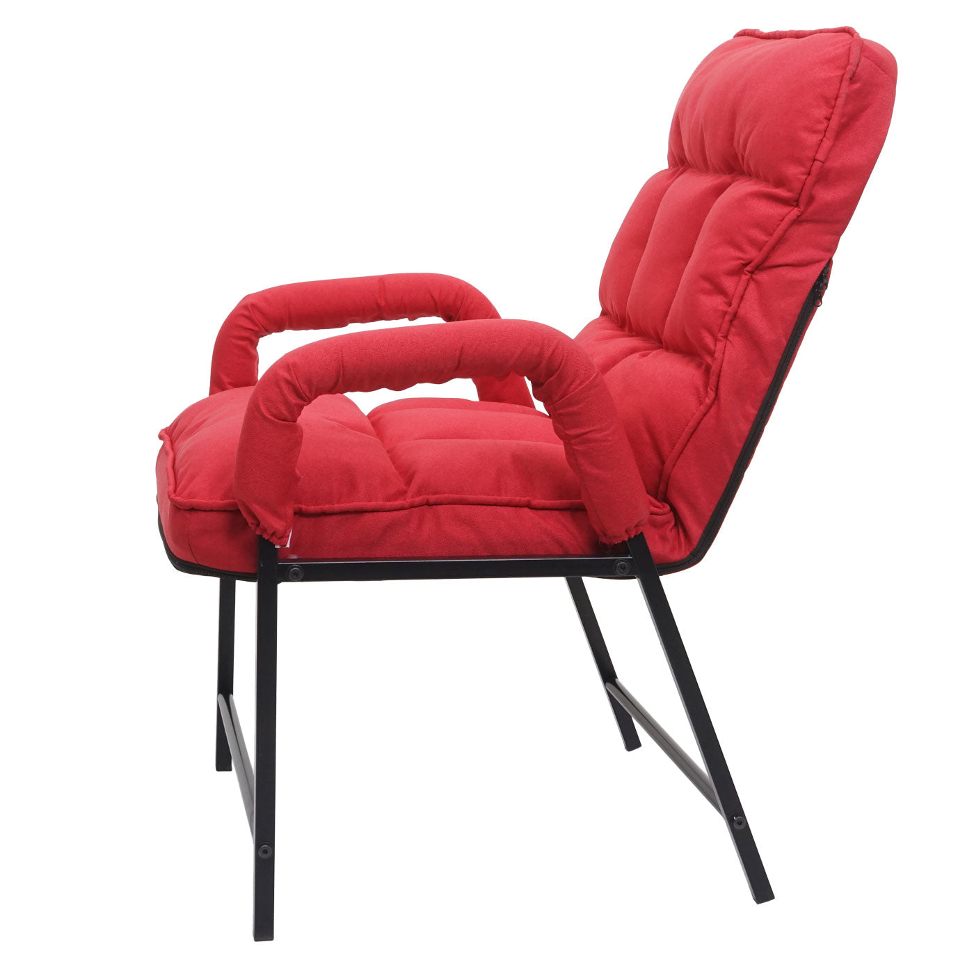 Cosmo Casa - Eetkamerstoel - Verstelbare rugleuning - Metaal & Textiel - Rood