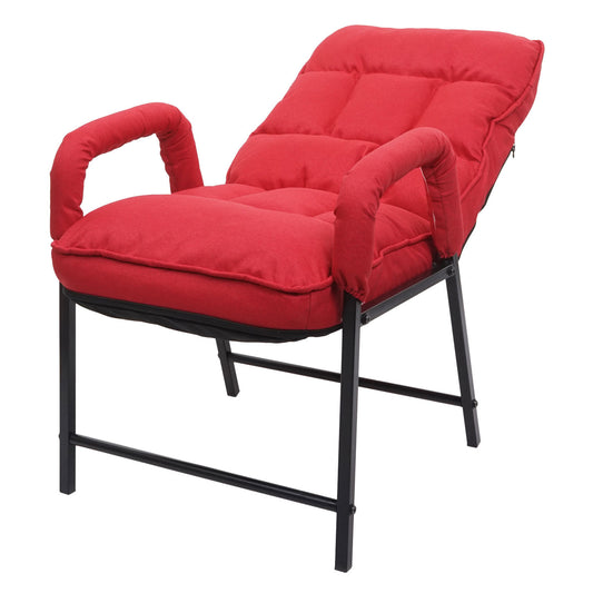 Cosmo Casa - Eetkamerstoel - Verstelbare rugleuning - Metaal & Textiel - Rood