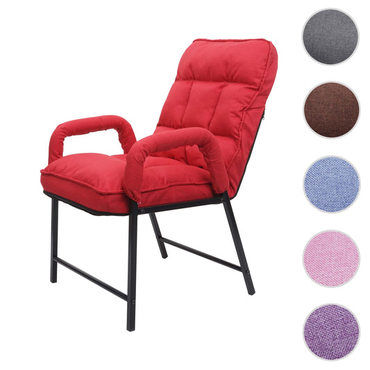 Cosmo Casa - Eetkamerstoel - Verstelbare rugleuning - Metaal & Textiel - Rood