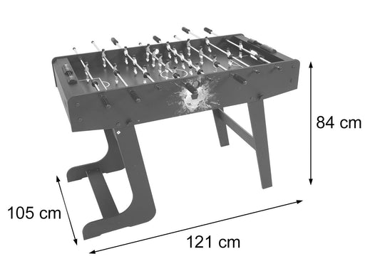 Cosmo Casa - Tafelvoetbaltafel - Opvouwbaar - Metaal & Kunststof - Zwart - 84×121×105 cm
