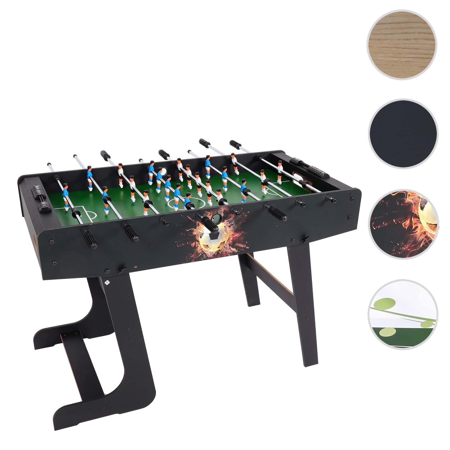 Cosmo Casa - Tafelvoetbaltafel - Opvouwbaar - Metaal & Kunststof - Zwart - 84×121×105 cm