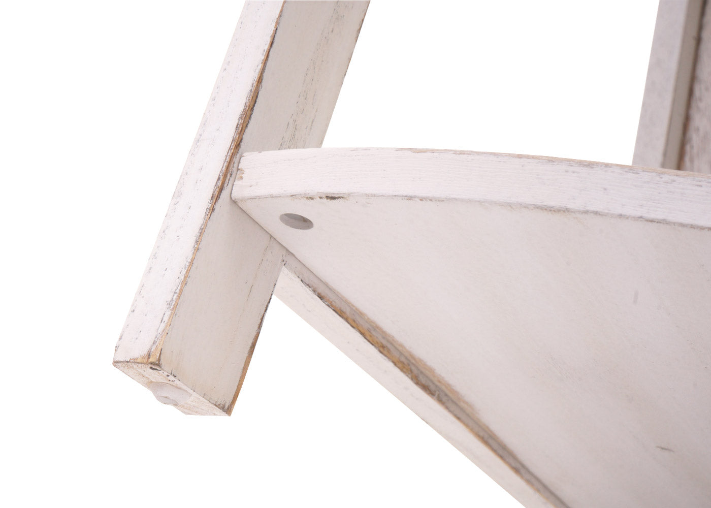 Cosmo Casa - Hoekplank - Woonplank met 3 Planken - Paulownia MDF - Shabby White - 80×37×37 cm