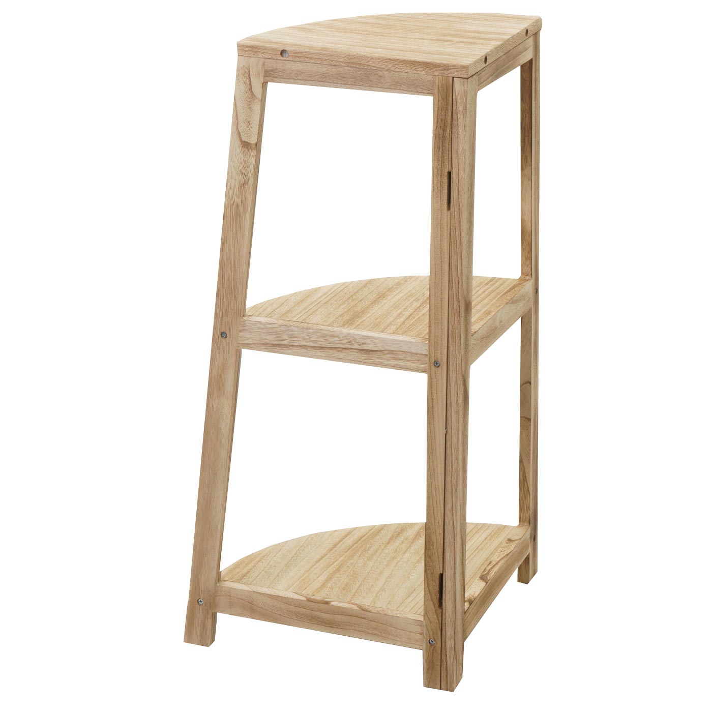Cosmo Casa - Hoekplank - Woonplank met 3 Planken - Paulownia MDF - Naturel Bruin - 80×37×37 cm