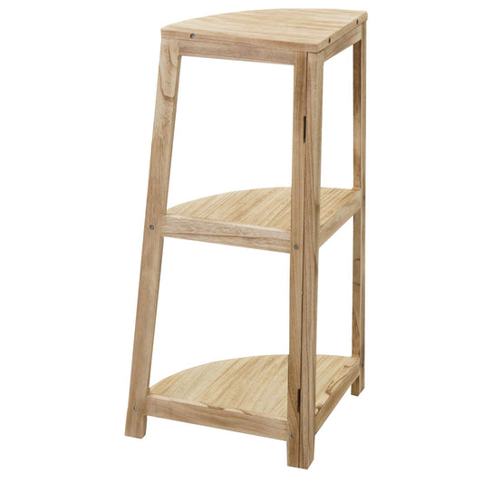 Cosmo Casa - Hoekplank - Woonplank met 3 Planken - Paulownia MDF - Naturel Bruin - 80×37×37 cm