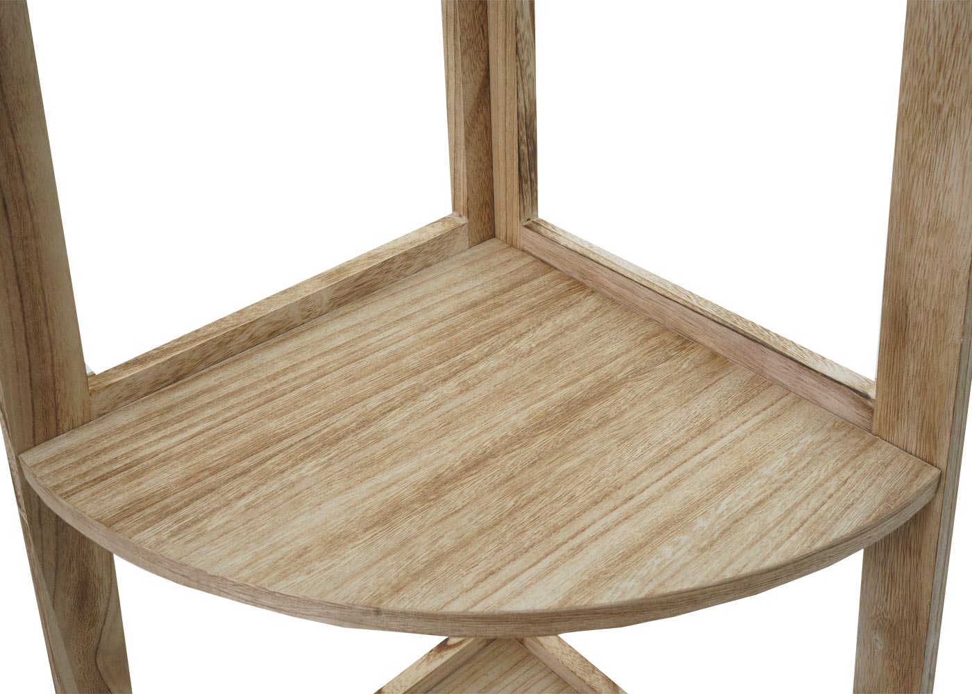 Cosmo Casa - Hoekplank - Woonplank met 3 Planken - Paulownia MDF - Naturel Bruin - 80×37×37 cm