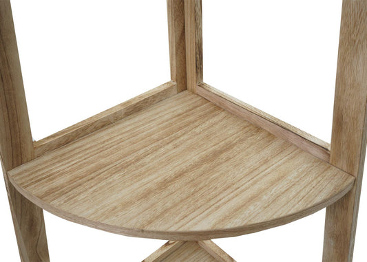 Cosmo Casa - Hoekplank - Woonplank met 3 Planken - Paulownia MDF - Naturel Bruin - 80×37×37 cm