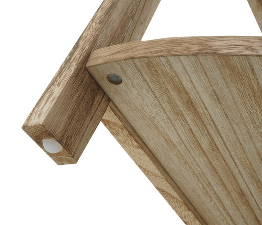 Cosmo Casa - Hoekplank - Woonplank met 3 Planken - Paulownia MDF - Naturel Bruin - 80×37×37 cm