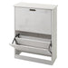 Cosmo Casa - Schoenenkantelaar - Schoenenrek met 2 Kleppen - Paulownia MDF - Shabby White - 81×60×25 cm