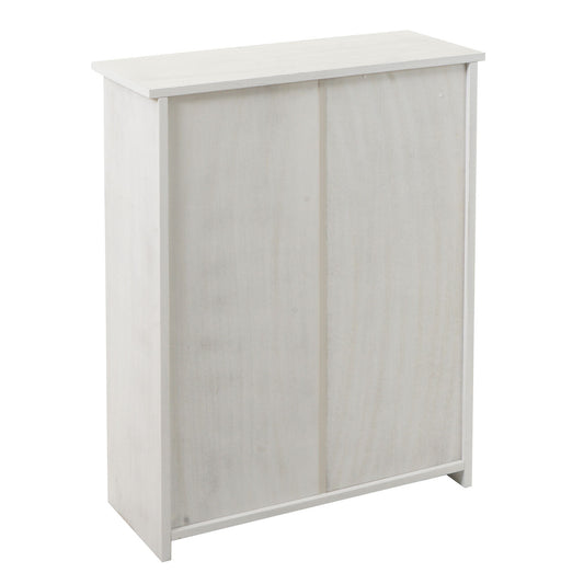 Cosmo Casa - Schoenenkantelaar - Schoenenrek met 2 Kleppen - Paulownia MDF - Shabby White - 81×60×25 cm