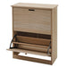 Cosmo Casa - Schoenenkantelaar - Schoenenrek met 2 Kleppen - Paulownia MDF - Naturel Bruin - 81×60×25 cm