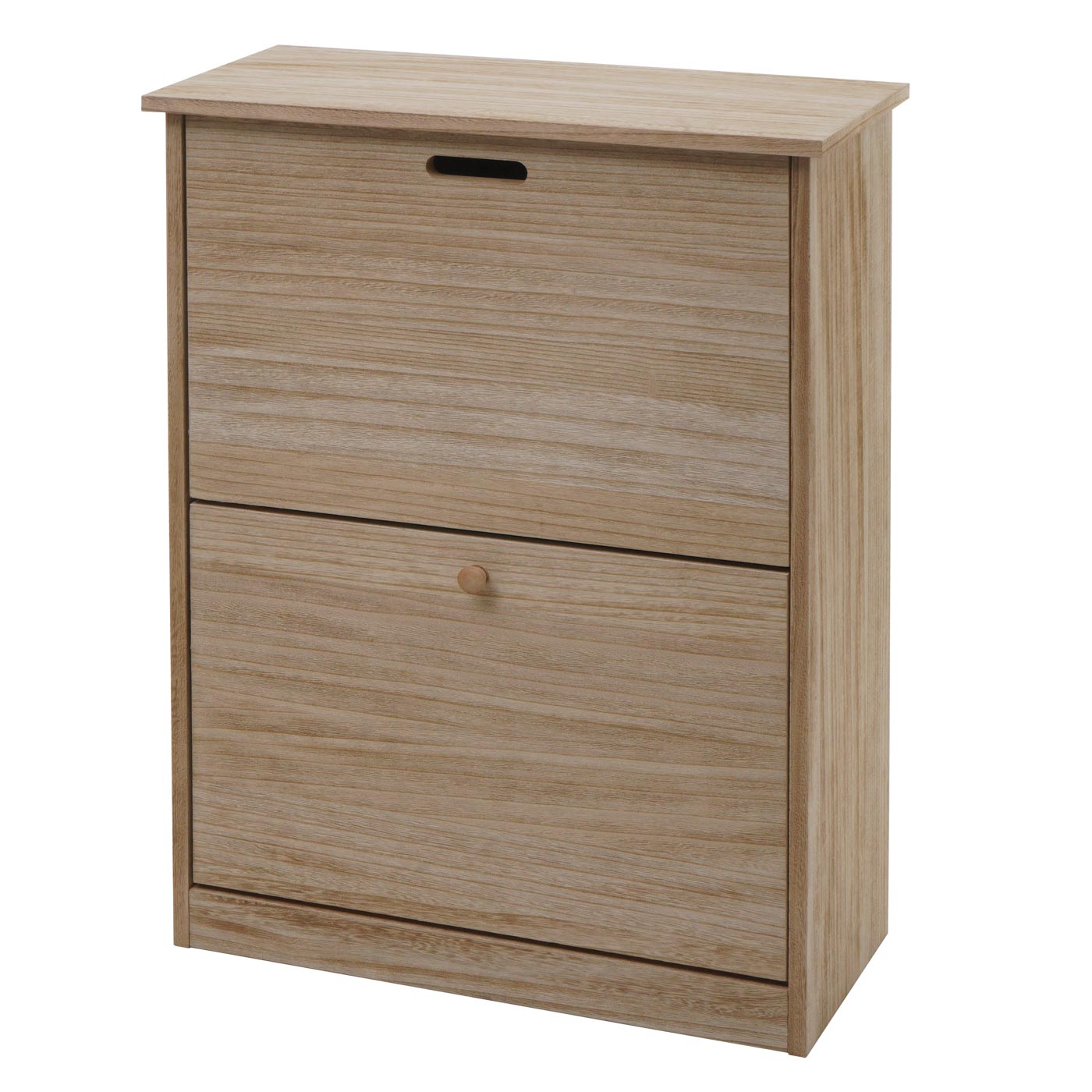 Cosmo Casa - Schoenenkantelaar - Schoenenrek met 2 Kleppen - Paulownia MDF - Naturel Bruin - 81×60×25 cm