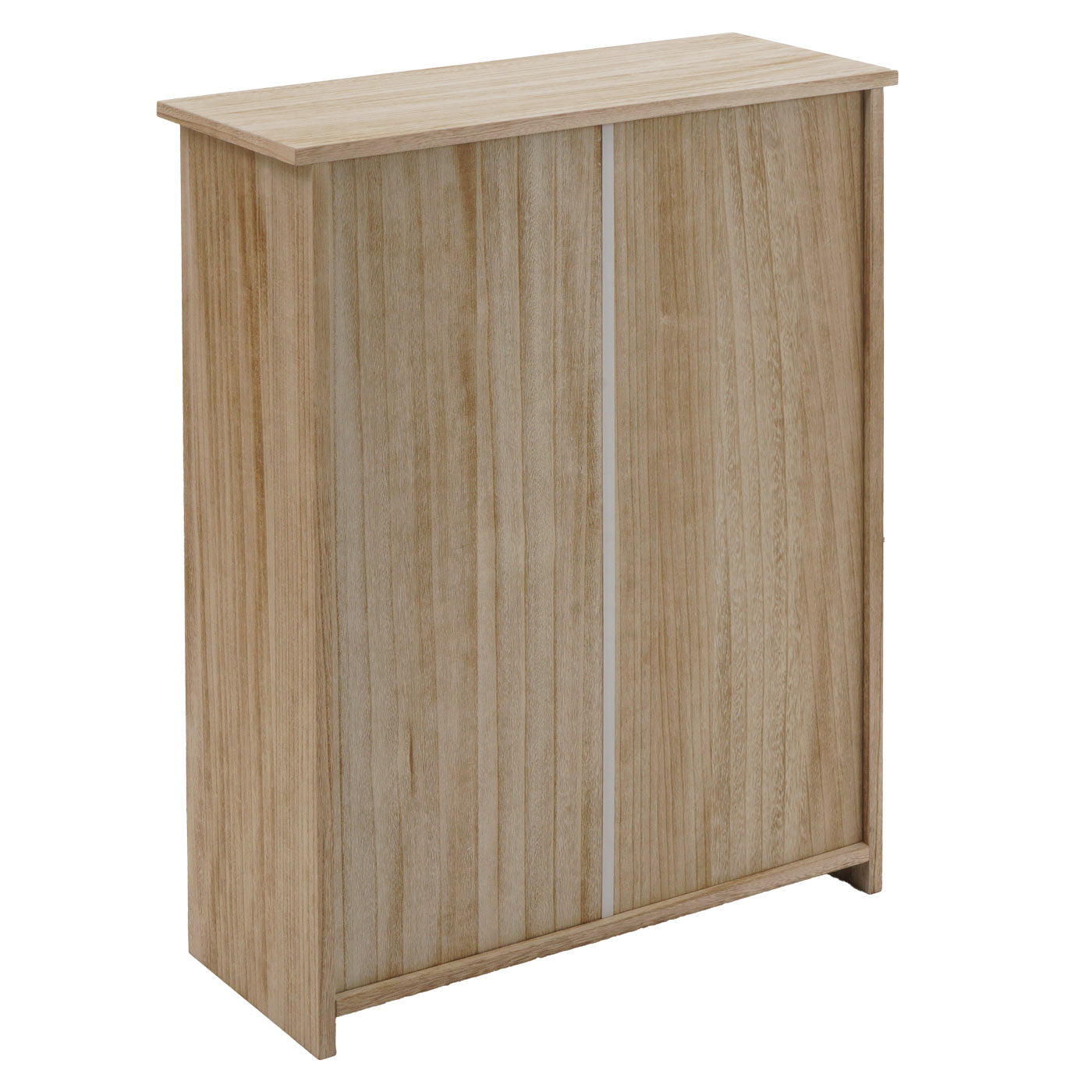 Cosmo Casa - Schoenenkantelaar - Schoenenrek met 2 Kleppen - Paulownia MDF - Naturel Bruin - 81×60×25 cm