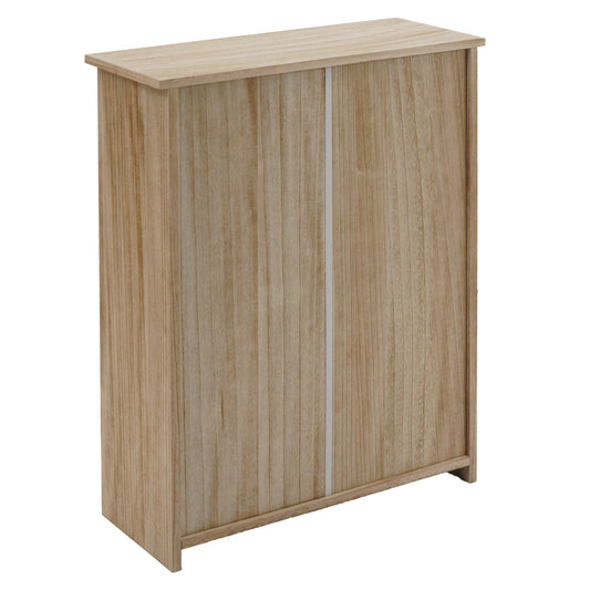 Cosmo Casa - Schoenenkantelaar - Schoenenrek met 2 Kleppen - Paulownia MDF - Naturel Bruin - 81×60×25 cm