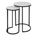 Cosmo Casa - Set van 2 Bijzettafels - Salontafel & Nachtkastje - Marmerlook MDF - Wit & Zwart