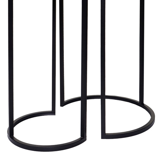 Cosmo Casa - Set van 2 Bijzettafels - Salontafel & Nachtkastje - Marmerlook MDF - Zwart