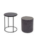 Cosmo Casa - Set van 2 Krukken en Bijzettafel - Salontafelkruk - MDF & Metaal - Kunstleer - Zwart