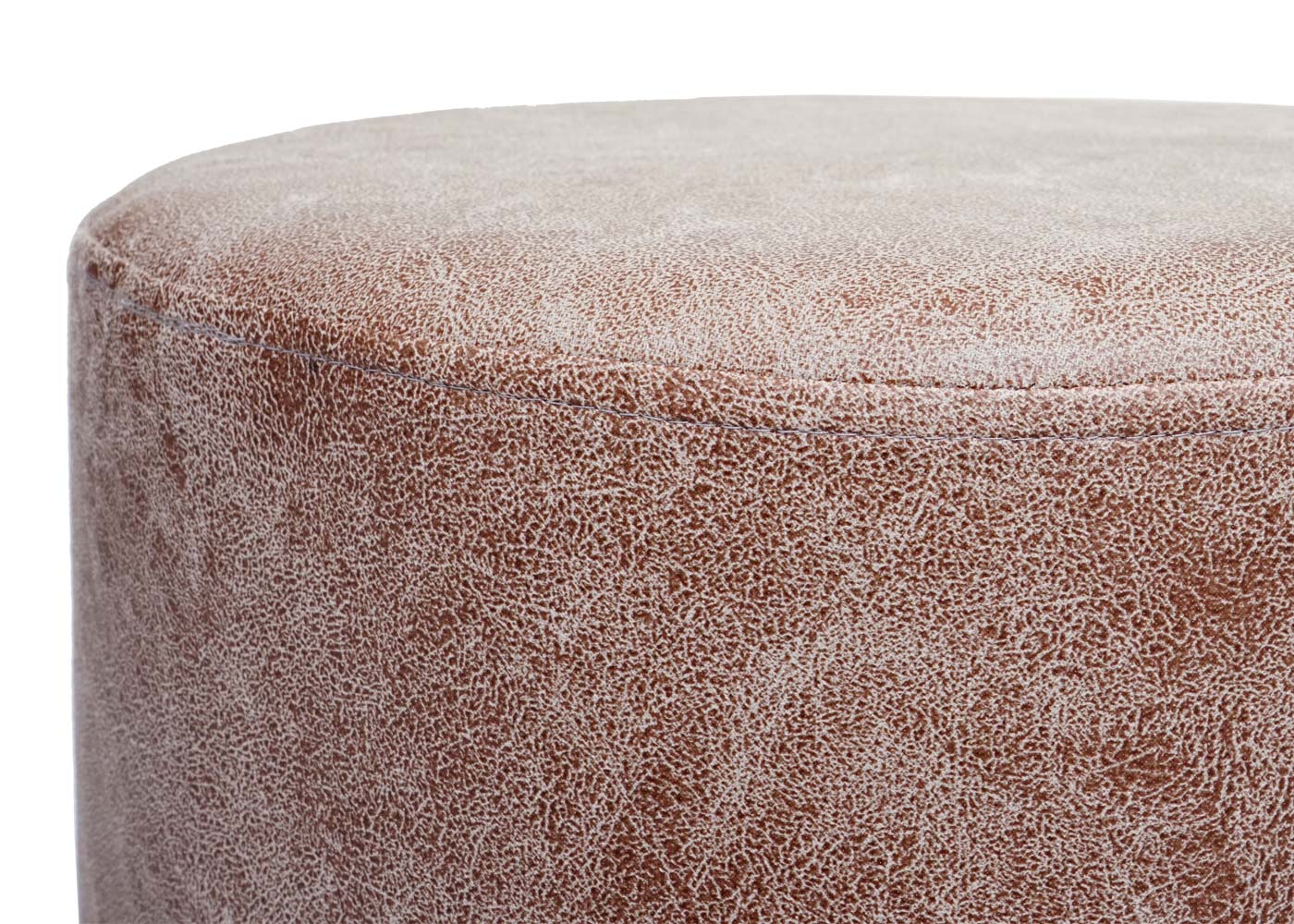 Cosmo Casa - Set van 2 Krukken en Bijzettafel - Salontafelkruk - MDF & Metaal - Kunstleer - Bruin