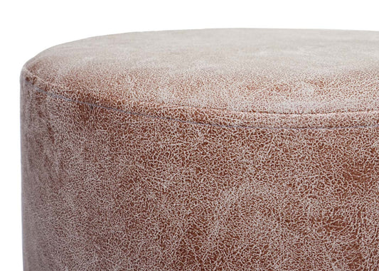 Cosmo Casa - Set van 2 Krukken en Bijzettafel - Salontafelkruk - MDF & Metaal - Kunstleer - Bruin