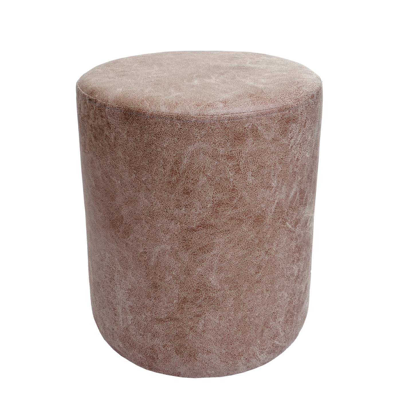 Cosmo Casa - Set van 2 Krukken en Bijzettafel - Salontafelkruk - MDF & Metaal - Kunstleer - Bruin