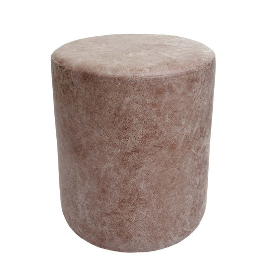 Cosmo Casa - Set van 2 Krukken en Bijzettafel - Salontafelkruk - MDF & Metaal - Kunstleer - Bruin