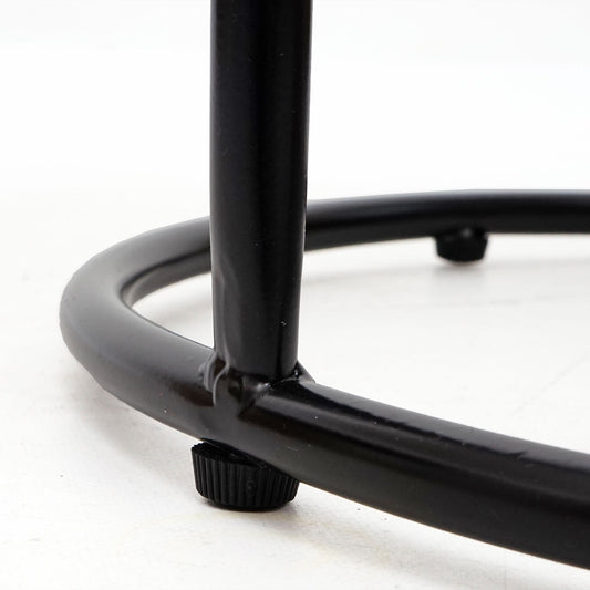 Cosmo Casa - Set van 2 Krukken en Bijzettafel - Salontafelkruk - MDF & Metaal - Kunstleer - Bruin