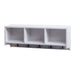 Cosmo Casa - Wandplank & Kapstokpaneel - 3 Opbergvakken & 5 Haken - Hout - Shabby White - 30×80×20 cm