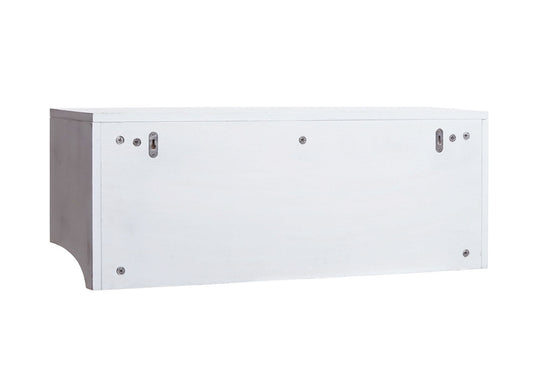 Cosmo Casa - Wandplank & Kapstokpaneel - 3 Opbergvakken & 5 Haken - Hout - Shabby White - 30×80×20 cm