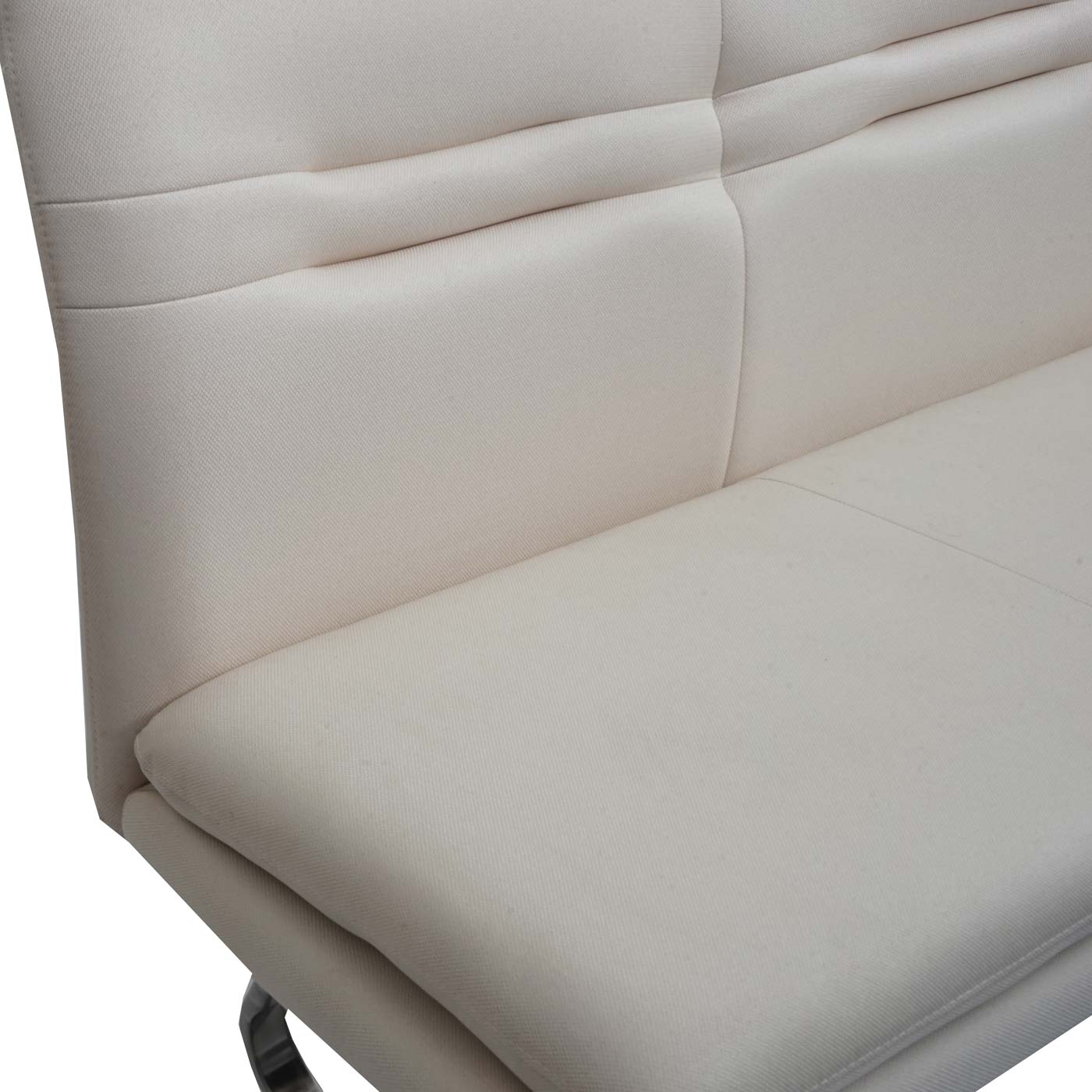 Cosmo Casa - Eetkamerbank – Gestoffeerd met Kussenrug & Geborsteld Staal – Crème-Beige – 160 cm